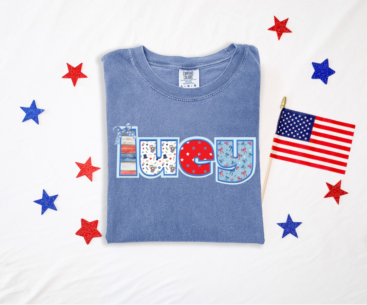 Custom Patriotic Name Design – Personalized for Kids