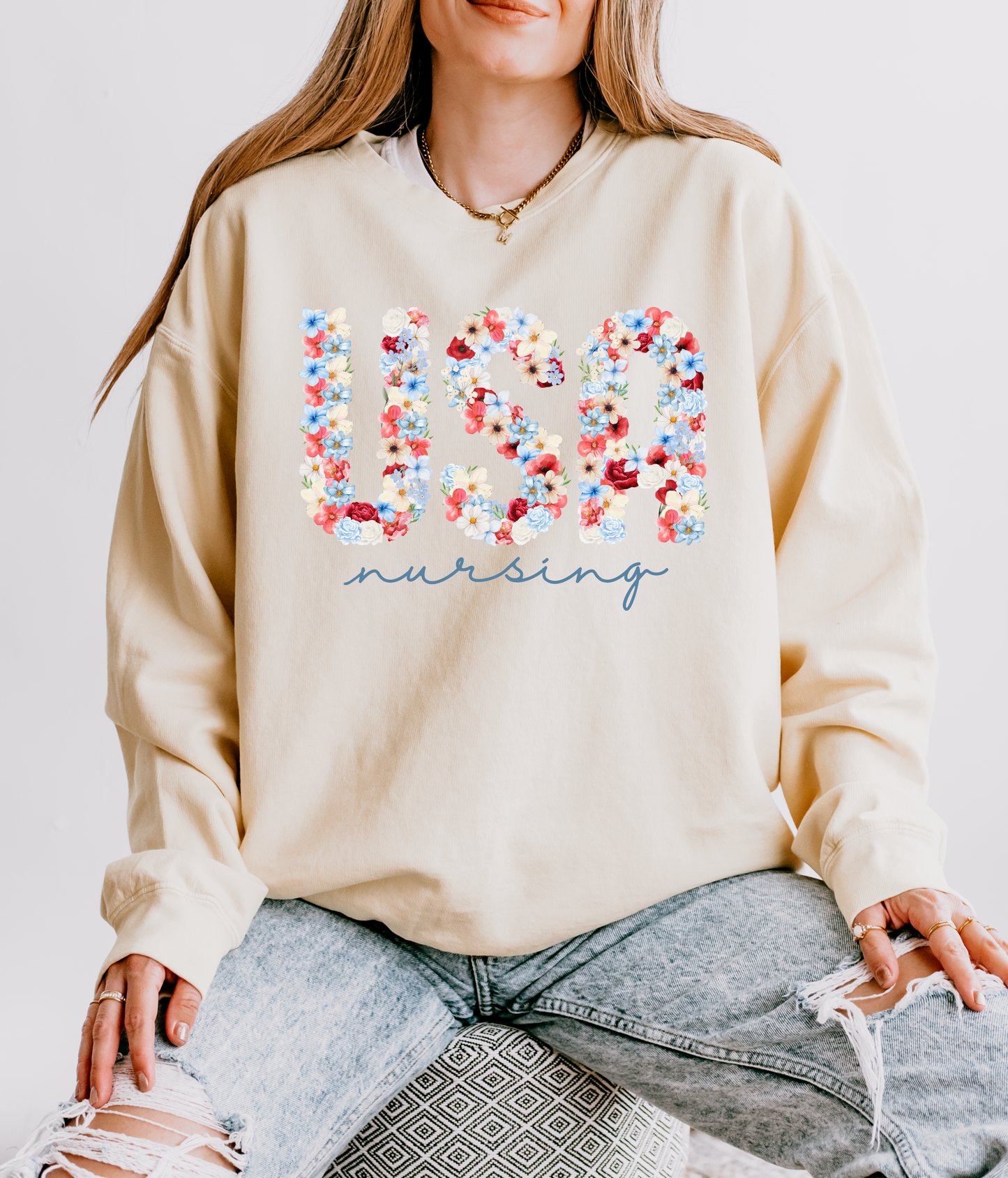 Custom Floral College & Major Sweatshirt