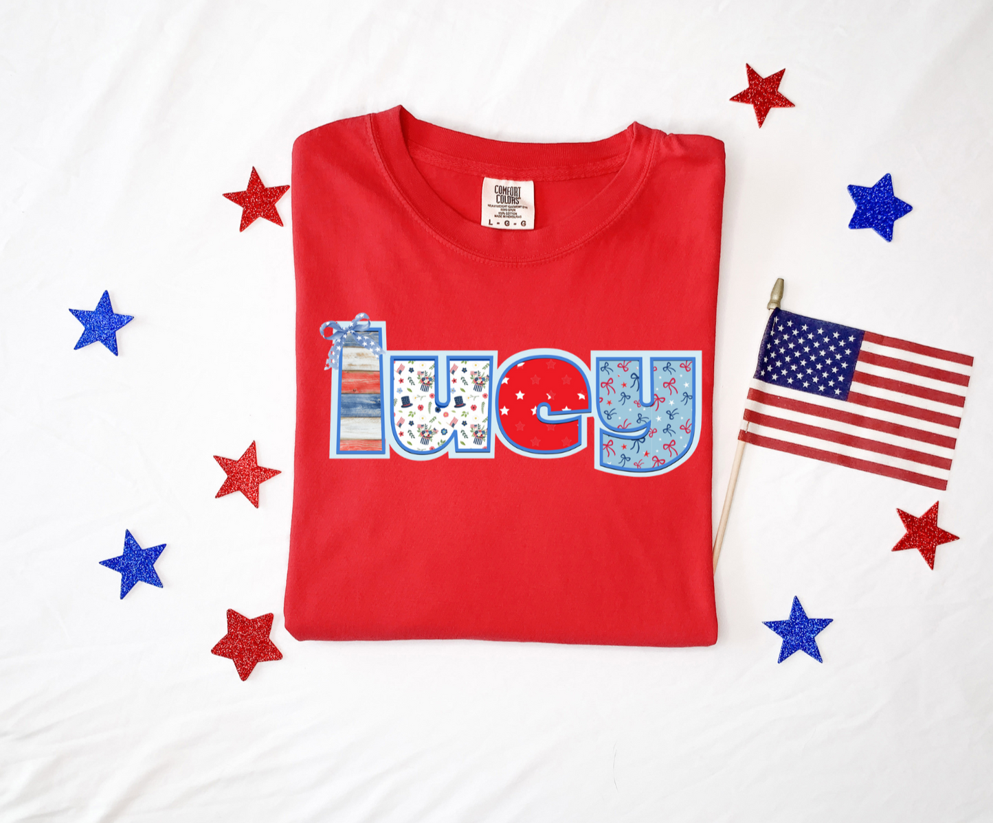 Custom Patriotic Name Design – Personalized for Kids