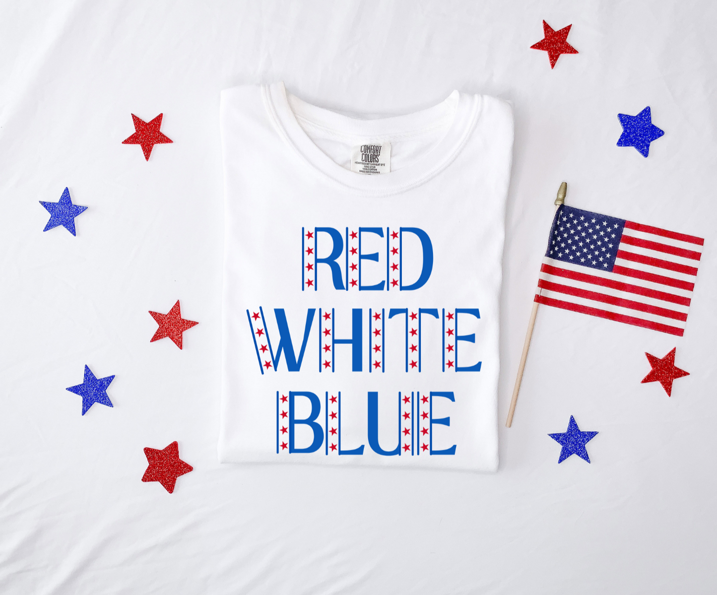 Red, White, & Blue Festive 4th of July Tee