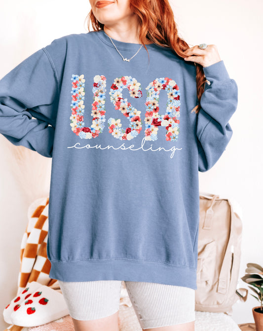 Custom Floral College & Major Sweatshirt