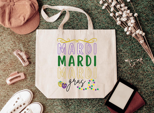 Mardi Gras Tote Bag for beads and more! | tote, bead bag, cute, holiday